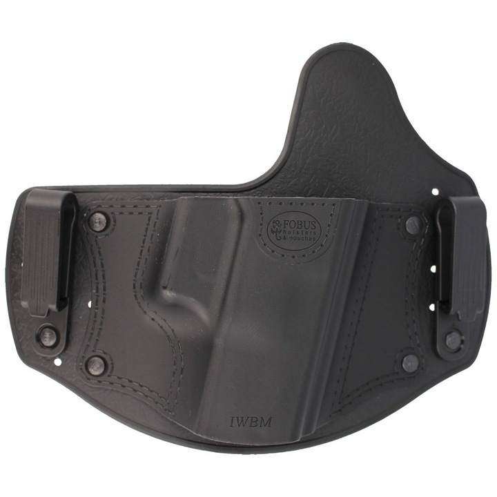 Toc Intern Fobus IWBM CC, Holster Universal IWB Pentru Glock Walther Sig S&W, Purtare Discreta In Interiorul Pantalonilor, Design Combat Cut Pentru Acces Rapid, Material Polimer RX18 Respirabil, Pentru Dreptaci, Negru Matt