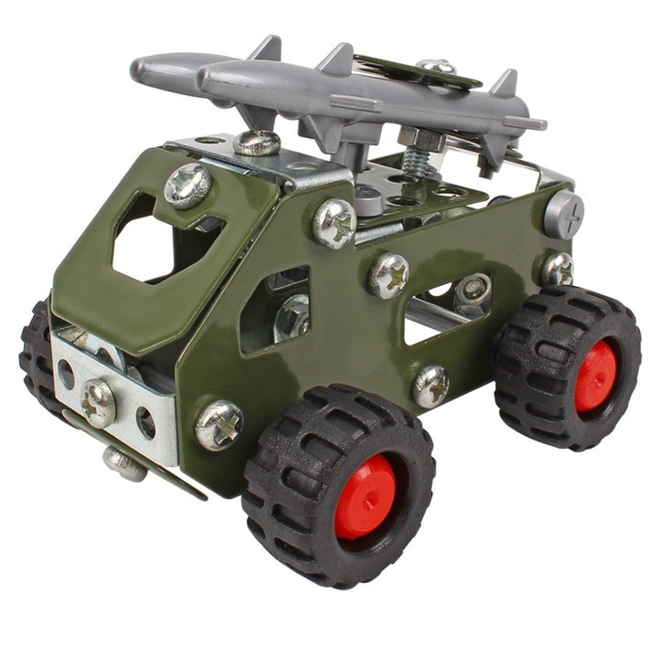 Építőkészlet, TechnoK, 4 modell, fém, 30x25x4,5 cm