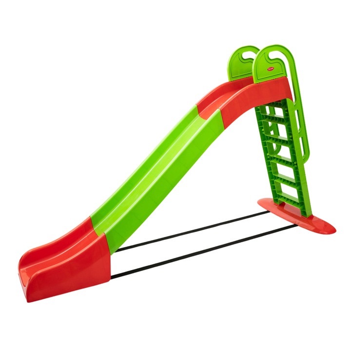 Детска пързалка Doloni, зелено/червено, 243см, стабилна, със степенки