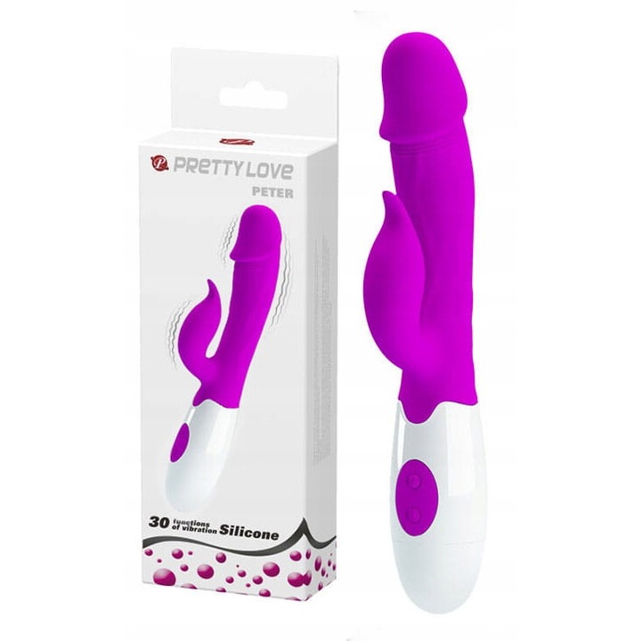 Vibrátor, Lybaile, Love Peter, szilikon, 19,2 cm, lila