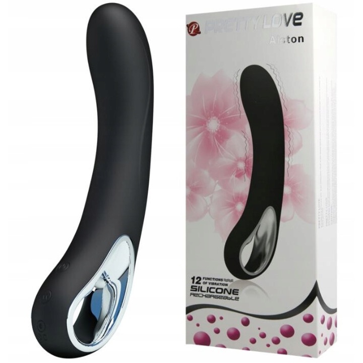 Вибратор Lybaile, Love Alston, Силикон, 20 см, Черен