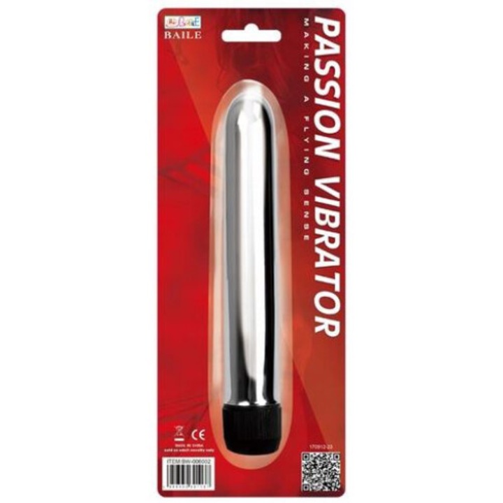 Vibrator, Lybaile, Slippery, ABS, 17.4 cm, argintiu