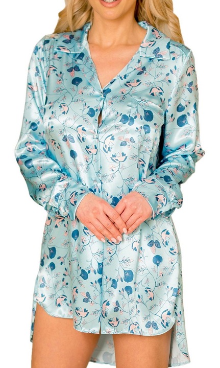 Camasa de noapte, Kalimo, TULUM Multicolor 2XL XXL pijama dama fara maneca Satin Touch nasturi elegant modern fashion lenjerie vara sleepwear croi lejer plus size confort luxury ambalaj cadou stil bestseller