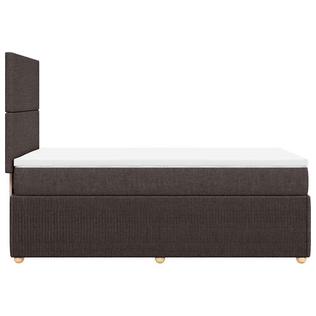 Pat box spring cu saltea vidaXL, maro inchis, 90x200 cm, textil, 43.97 ...