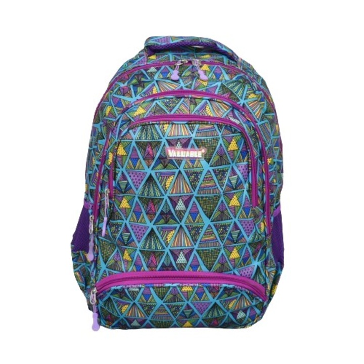 Rucsac Scoala 9020-6, 32/45/16 cm, Multicolor