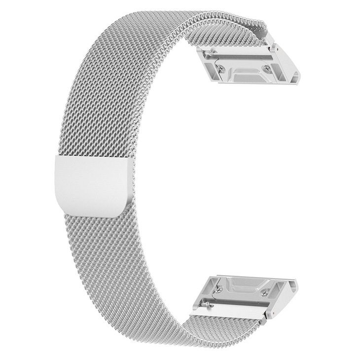 Каишка fixGuard Watchband, QuickFit, 22mm, W009 за Garmin Fenix 5 / 5 Plus 6 / 6 Pro / 7 / Forerunner 935 / 945 / 955 / Approach S60 / S62 - Silver