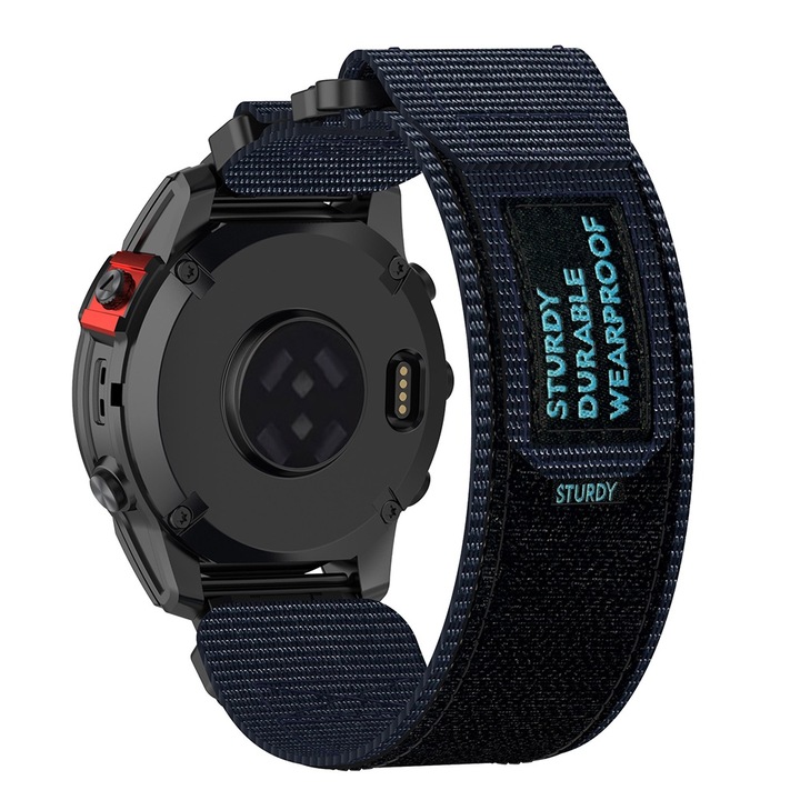 Garmin Fenix 3/3 HR/5X/5X Plus/6X/6X Pro/7X/7X Pro Solar 26 mm-es Quickfit szövetszíj - kék