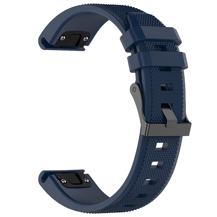 Curea pentru Garmin Fenix 5/5 Plus 6/6 Pro/7/Forerunner 935/945/955/Approach S60/S62, Watchband QuickFit, C52, Silicon, Navy Blue