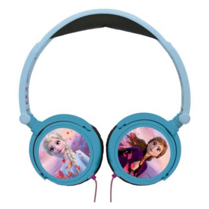 Casti pentru copii Lexibook Frozen, pliabile, 85dB, 40mm, cablu 1.5m, jack 3.5mm, albastru