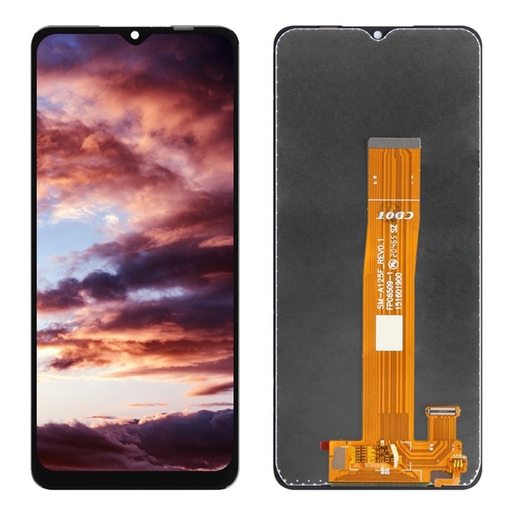 LCD сензорен екран съвместим Samsung A12, черен, 19.5x103.7x33mm