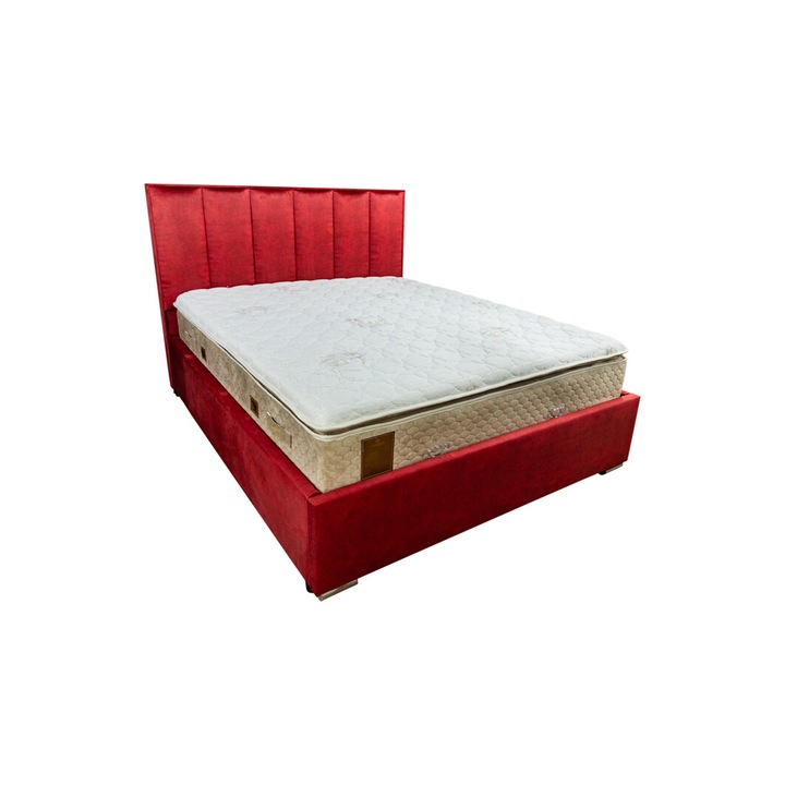 Pat Klaus 1 Rosu, 180 x 200 cm, cu somiera metal