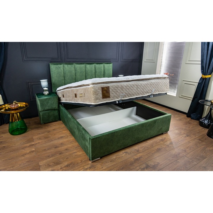 Pat Klaus 1 Verde, 160 x 200 cm, cu Somiera Rabatabila