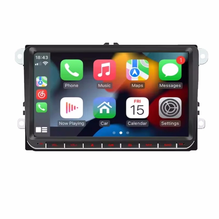 Navigatie GPS 9 inch, ecran tactil 1024x600, Android, Wi-Fi, compatibil Volkswagen Golf 5 6, Polo, Passat, Jetta, Tiguan, Touran, Skoda, Seat, 2GB RAM, 32GB stocare, negru, 218x131x30mm
