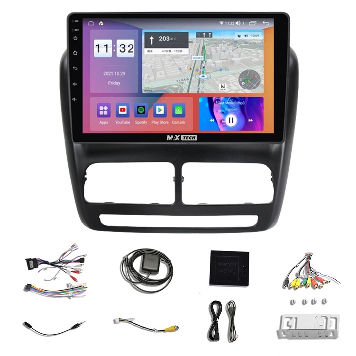 Navigatie FIAT DOBLO / OPEL COMBO 2010 - 2018 dedicata Android, MaxTech®, Android 13, ecran de 9 inch, 2 GB Ram 32 GB functii GPS, Carplay, WIFI, Radio, Bluetooth, Waze, TouchScreen, Mrrorlink