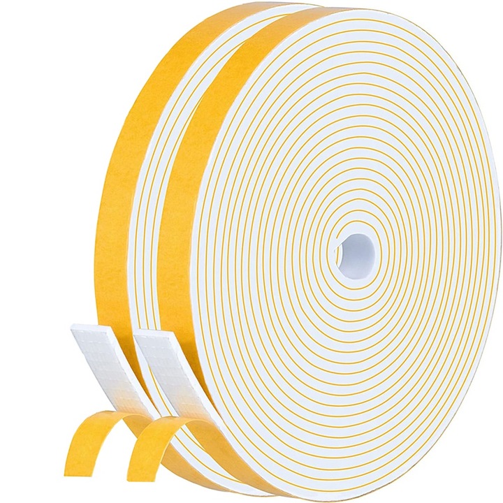 Set Banda de Etansare Autoadeziva, Galben, 12cmx3cmx5m