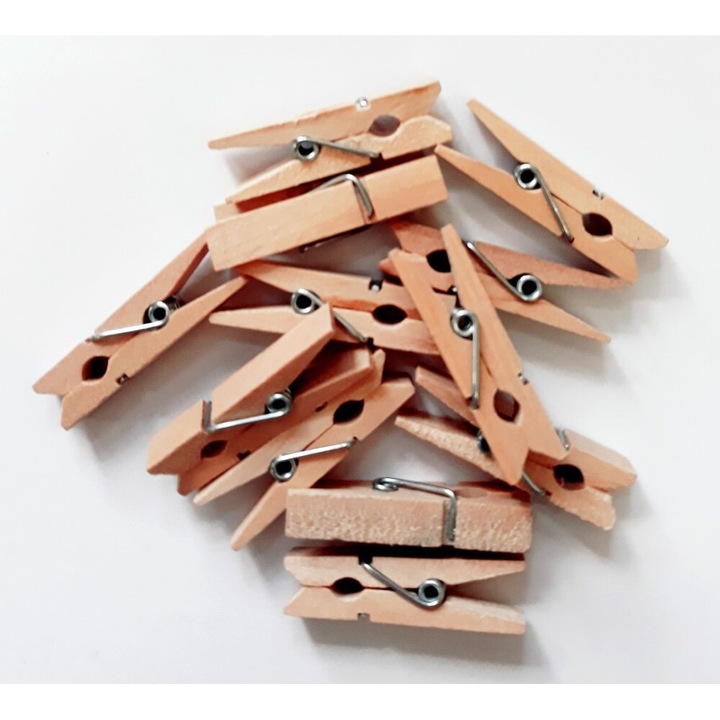 Clesti de rufe lemn, natural mini 2, 5 cm 20 buc/buc 12916