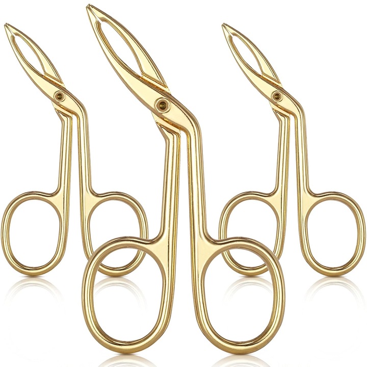 Set 3 pensete HERUSI, otel inoxidabil, negru, 12cm, varf drept si oblic