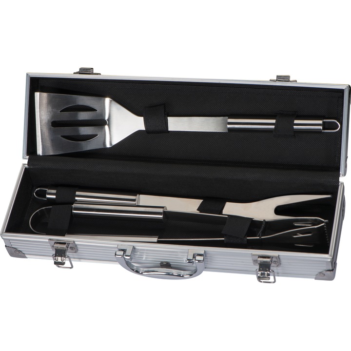 Set Ustensile gratar din otel inoxidabil, Easy, Crom