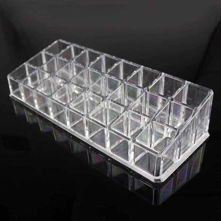 Organizator rujuri, AMRINUGL, 24 compartimente, transparent, 22x8x4cm