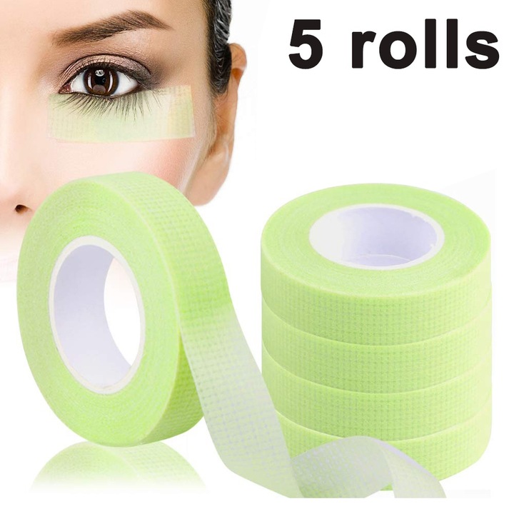 Banda pentru extensii de gene, Peysaitr, set de 5 role, culori vibrante, 10yds