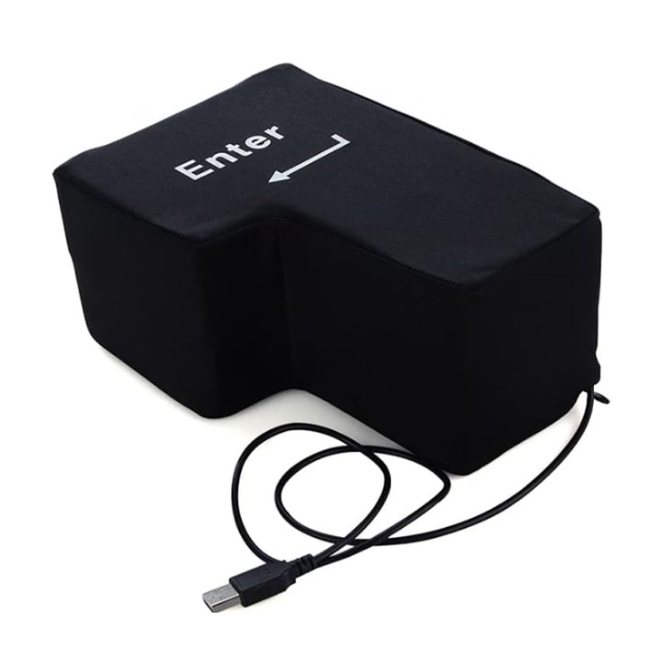 Tasta antistres Supradimensionata, Rqiurpn, se conecteaza prin USB, pentru Birou si Perna de Odihna, Negru