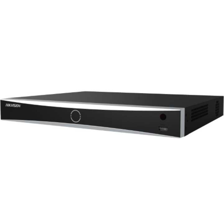 NVR Hikvision AcuSense 4K, 16 canale PoE, recunoastere faciala, protectie perimetru, 10TB, 385x315x52mm