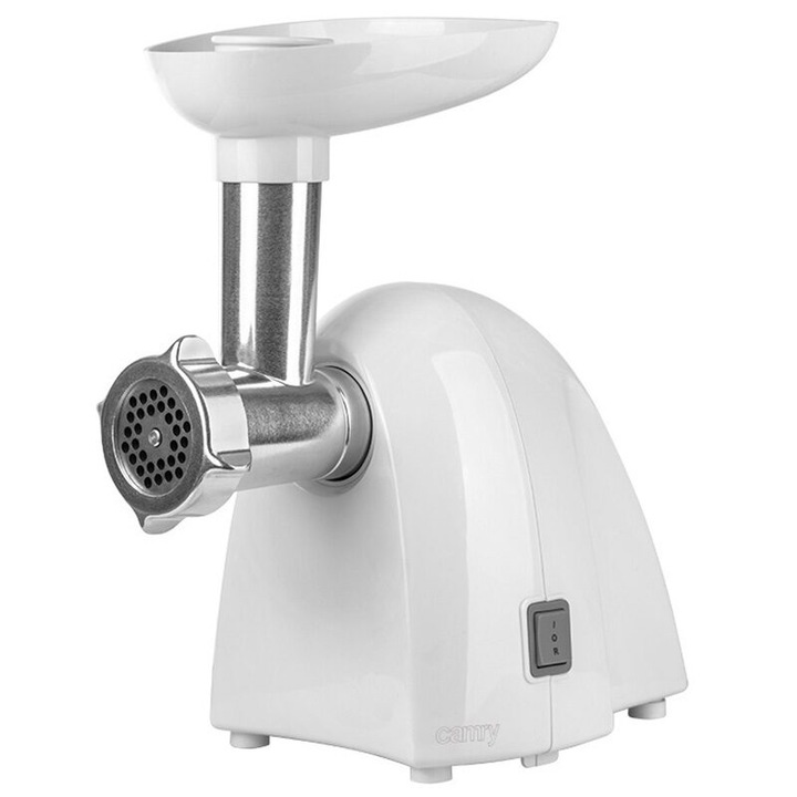 Masina de tocat carne cu accesorii carnati 1500 W, Alb, 3 site, 2 viteze, accesoriu de ras