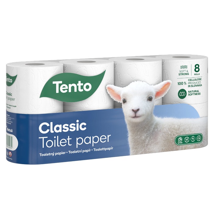 Tento Classic WC papír, 3 rétegű, 8 tekercs, fehér