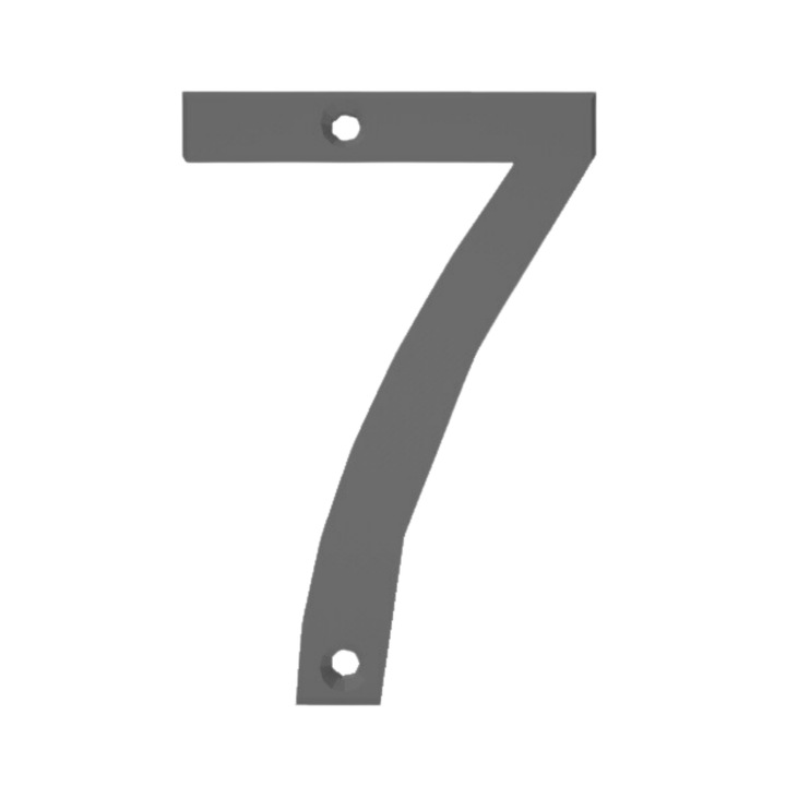 Cifra usa, "7", pensiuni, hoteluri, 95 X 65 mm argintiu
