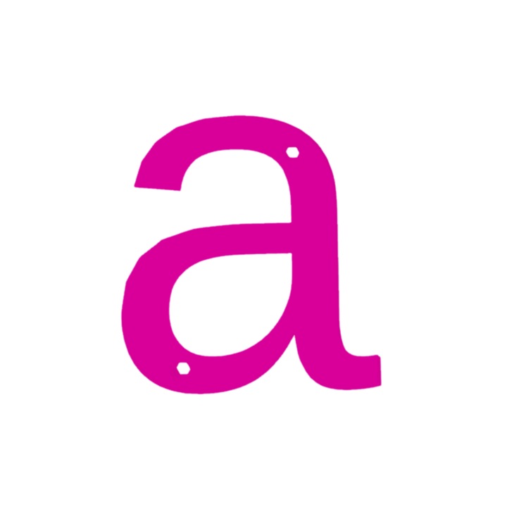 Litera usa, "a", pensiuni, hoteluri, 75 X 69 mm mov deschis