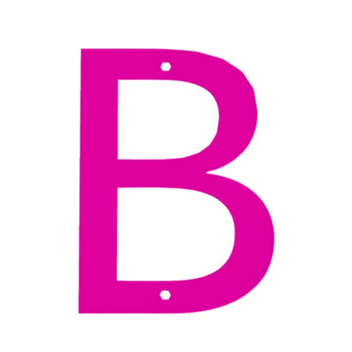 Litera usa, "B", pensiuni, hoteluri, 95 X 70 mm mov deschis