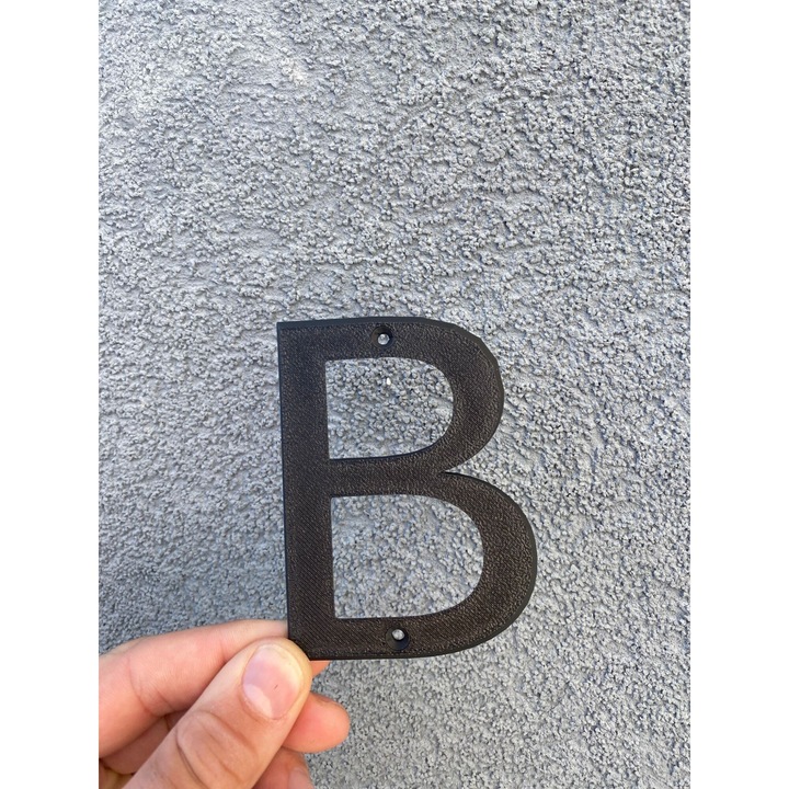 Litera usa, "B", pensiuni, hoteluri, 95 X 70 mm negru