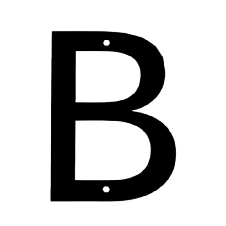 Ajtóbetű, "B", vendégházak, szállodák, 95 X 70 mm fekete