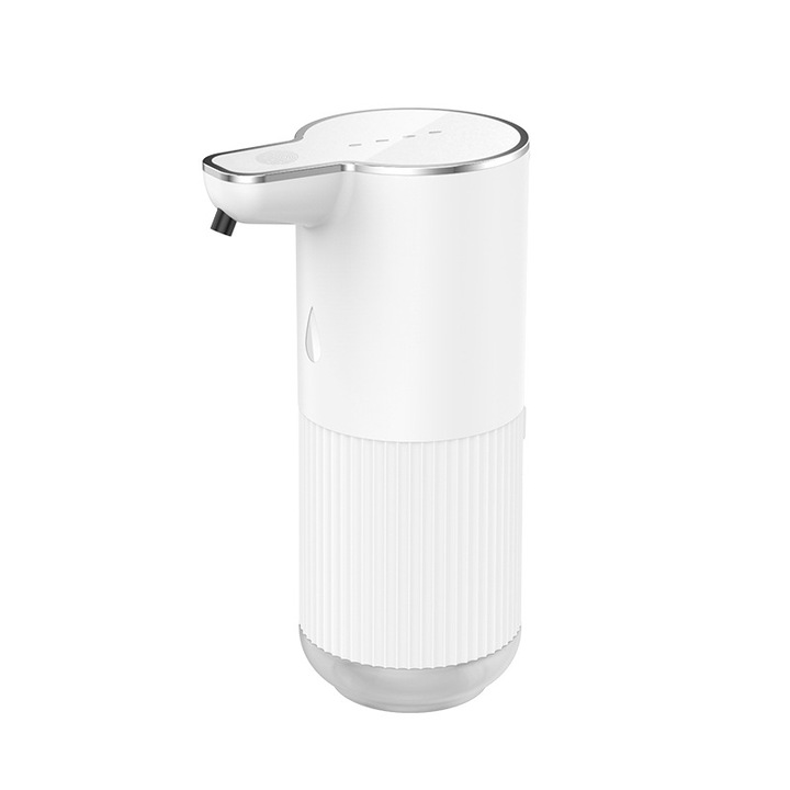 Dispenser Automat de Sapun Spuma, Begleri®, 1200mAh, Senzor Inteligent Touchless, Material Ecologic, Pentru Baie, Bucatarie si Birou, Elegant, Capacitate 360 ml, Dozare 0.3/0.8/1.5/2 ml, Alb