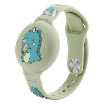 Bratara pentru Apple AirTag, Silicon, Ajustabila, 14cm-18cm, verde