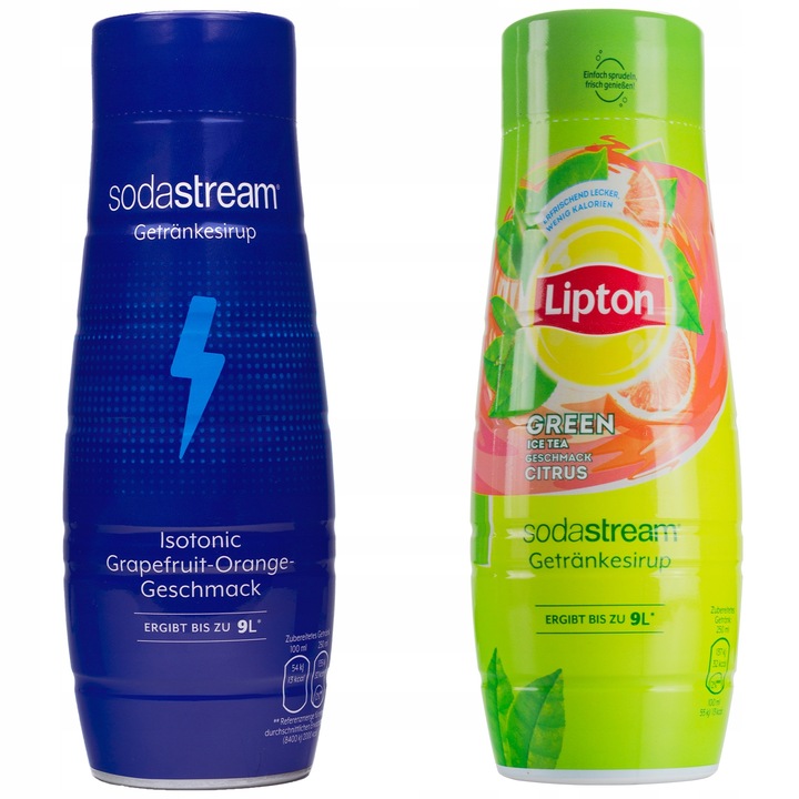 Szirup Sodastream Izotóniás + Lipton Ice Tea Zöld Tea Citrusokkal, 440 ml, 2 db