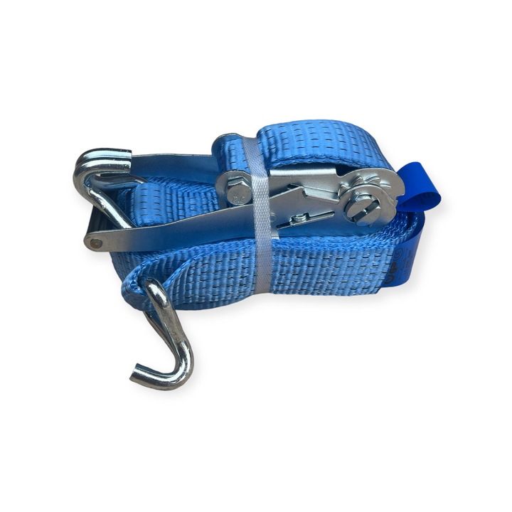 Chinga ancorare marfa 10m, 5 Tone, Latime 50mm, Maner Standard, 350 daN, BRENET, Albastru