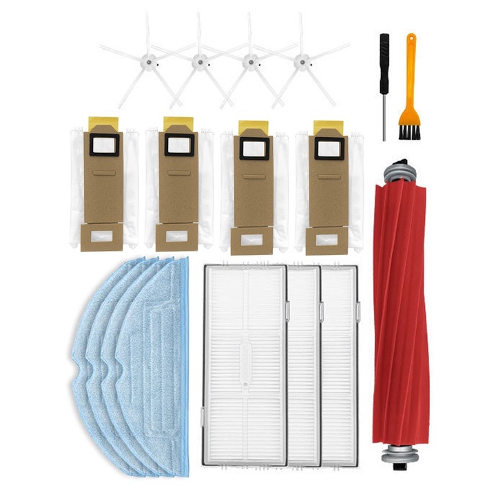 Set accesorii robot aspirator Golxmse, compatibil S7/T7S/G10, 18 piese, alb