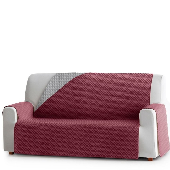 Калъф за 3-местен диван, Обръщащ се, Капитониран, 170-210 см, Eysa, Oslo, C08 Бордо, Сив