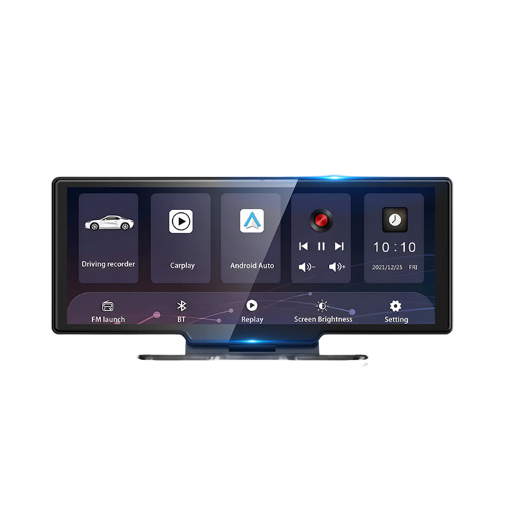 Autó középkonzol, elülső és hátsó dupla kamera felvétel, 10 hüvelykes HD 4K, automatikus váltás tolatási kép, Bluetooth-kapcsolat támogatása, vezetéshez alkalmas, okostelefon-képernyő megosztás támogatása, multimédiás funkciók, érintőképernyő, ciklikus fe