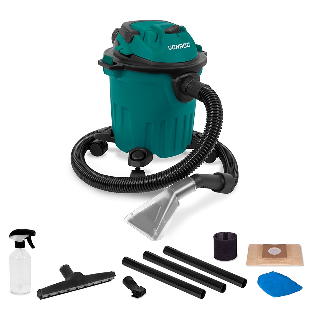 Aspirator curatat tapiterii VONROC VC510AC, rezervor 12L, cu flacon pulverizator, cablu 5m, inclus diferite duze