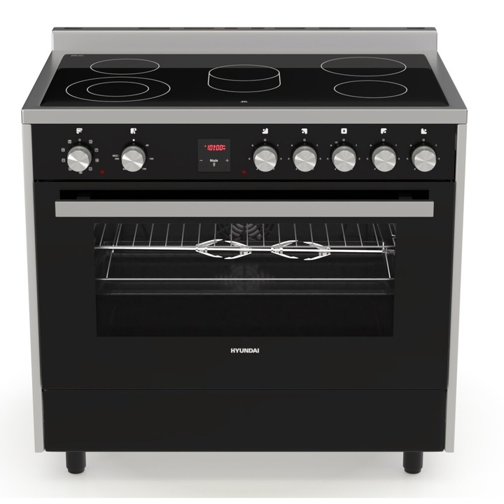 Котлон с керамичен котлон Hyundai HCV20-99L90V/BXG, Rotisserie, 90см, Мултифункционална електрическа фурна, 105 л, 9 програми, Неръждаема стомана