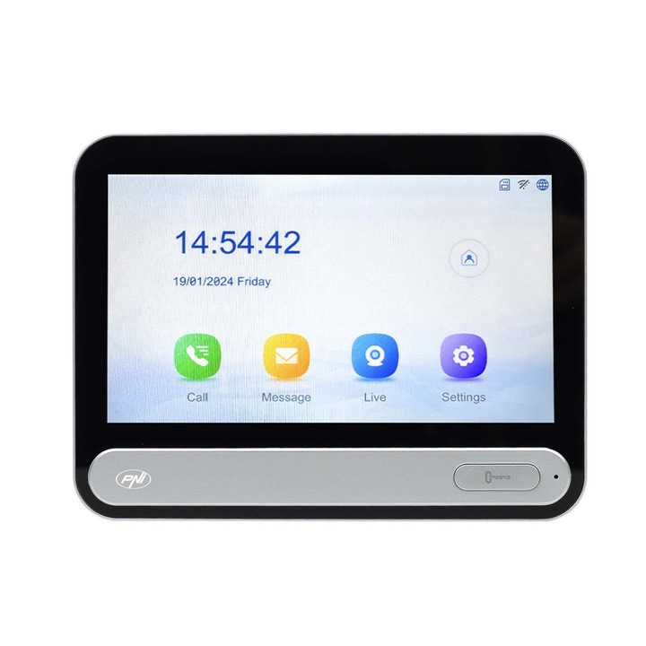 Unitate interioara interfon video PNI MS9000, monitor 7 inch, compatibil cu unitate exterioara PNI UMS9000