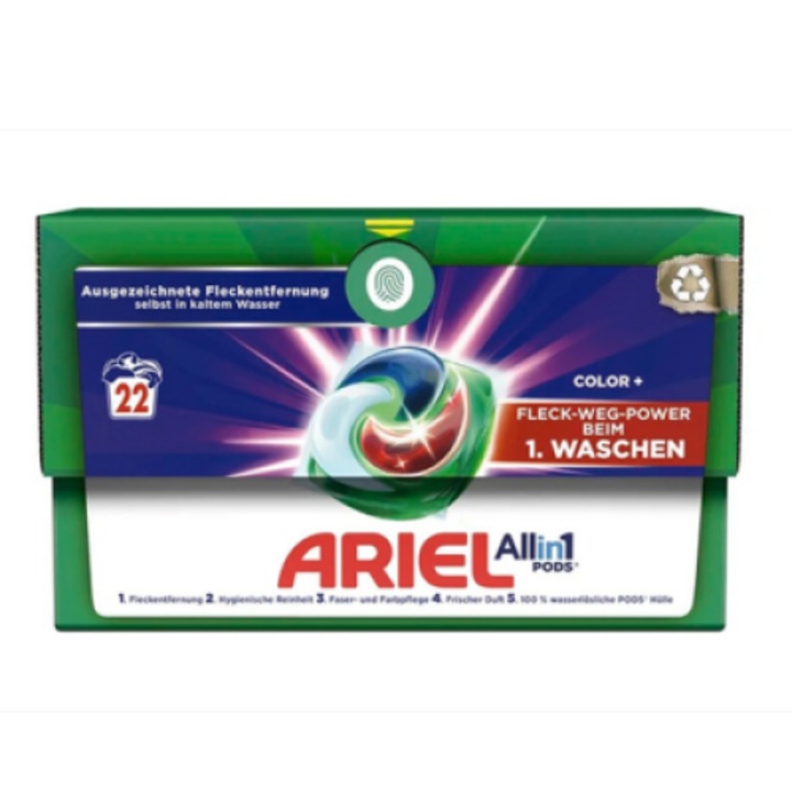 Препарат на капсули за пране Ariel Pods 22 Allin1 Color+