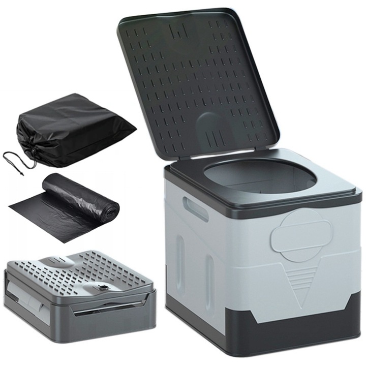 Toaleta portabila, XGETOP® Latauar, ABS, Gri