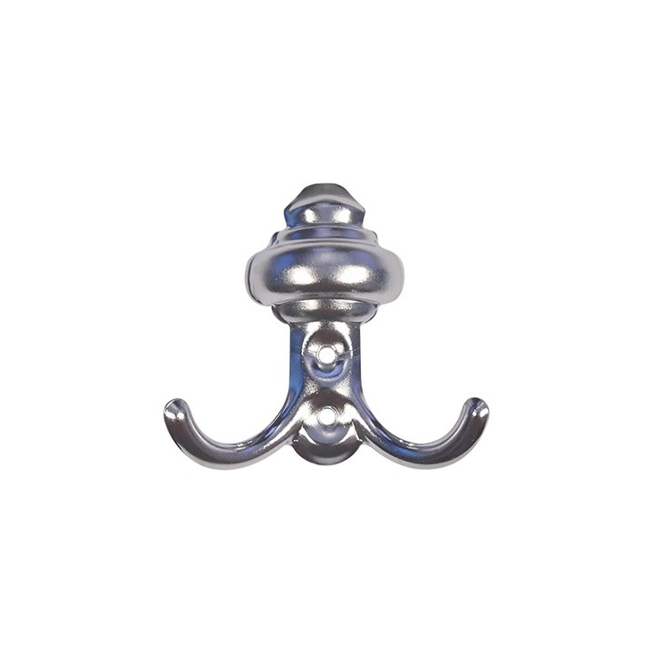 Cuier metal mic, 2 agatatori, crom