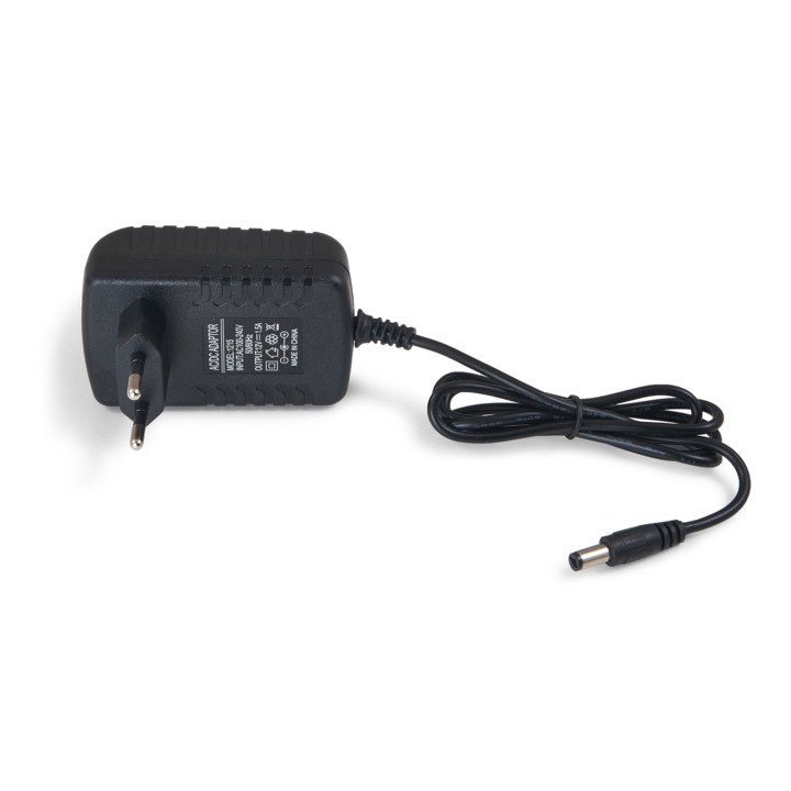 Adaptor priza 12V 18W 1.5A IP20, negru