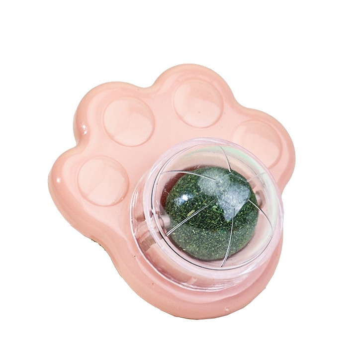 Jucarii animale，Roz，Jucarii de pisica, mingi de menta，Jucarie Pisici - Sfera din Iarba matei catnip