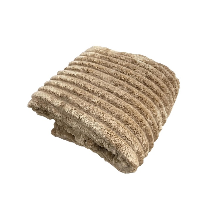 Patura Cocolino tip Blanita de iepure, Bej,200 x 230 cm