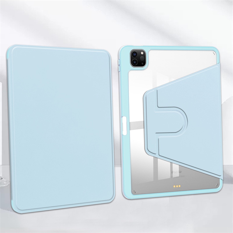 Husa pentru tableta, Cu suport pentru pix, Compatibil cu iPad Air 4 2020 / 5 2022, iPad Pro 11" (2018/2020/2021/2022), rotire 360 °, Blue Sky